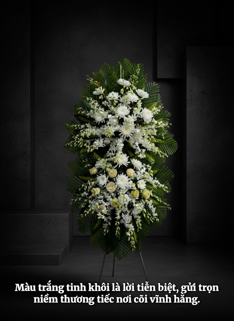 Kệ Hoa Chia Buồn 1 Tầng Nhã Nhặn